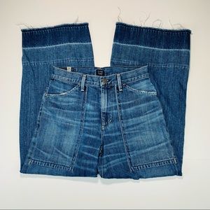 Citizens of Humanity jeans wide leg boho distressed raw hem women size 25